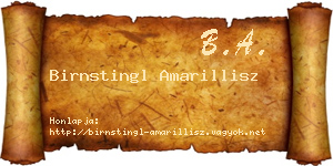 Birnstingl Amarillisz névjegykártya